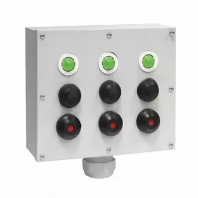  ПКУ-15-21.331-54У2 (6*КЕ081/2(1з+1р) черная + 3*КЕ081/2(1з+1р) красная + PG-36)  пост управления (ЭТ) - 