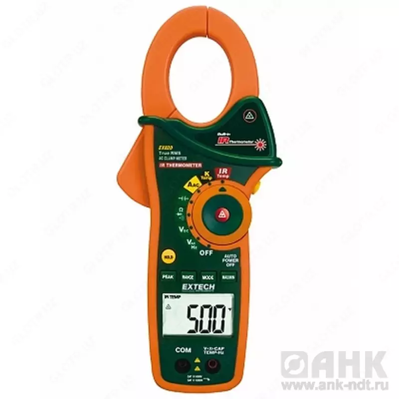 1000A /DMM o‘zgaruvchan tokli TRUE RMS tok o‘lchash qisqichlari + IQ Extech EX820 termometri