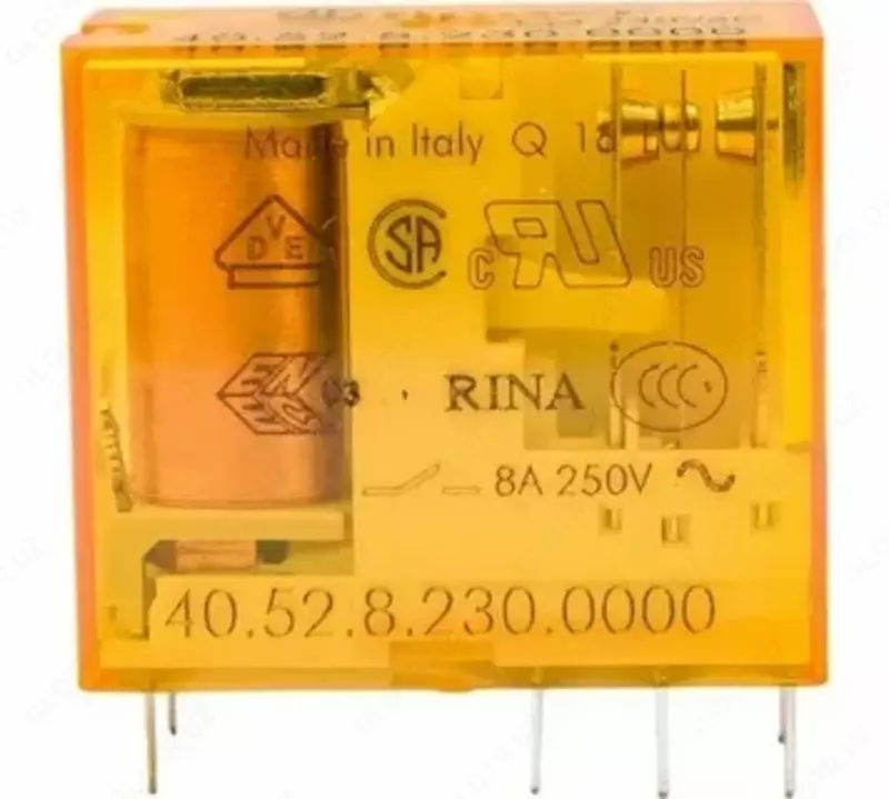 Miniatyura relesi; 8A kuchlanishli 2 ta qayta ulash kontakti (~ 24V AC)