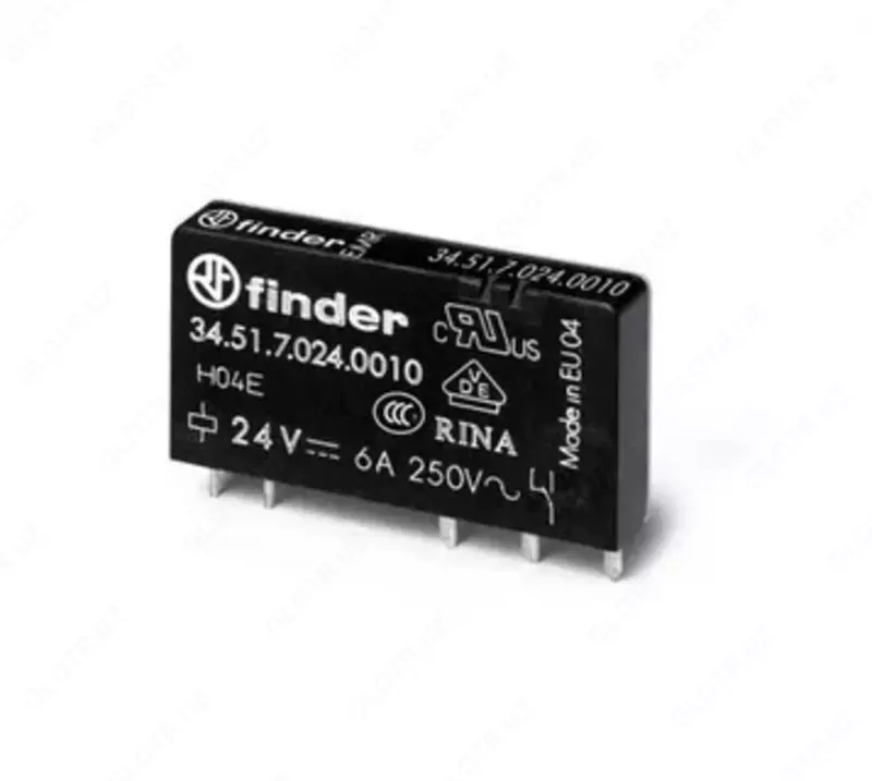 ULTRASLIM RELAY EMR / Ультратонкое реле; 1 перекидной контакт 6А (= 24В Чувст. пост. тока) - герметичное