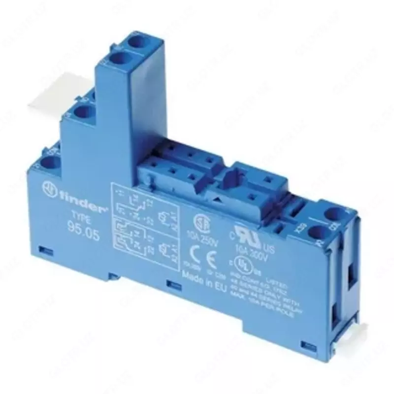 CLAMP TERMINAL SOCKET / Rele 40.31 va modul 99.02/86.30 uchun rozetka; alohida kontaktlar bilan; metall fiksator bilan; vintli qisqichlar; ko‘k; 10