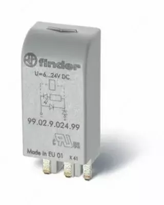 MODULE LED+VAR. 6−24V AC/DC / Зелёный светодиод + варистор (~/= 6 24В AC/DC)