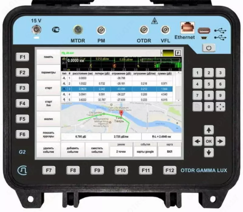 SVAZ'PRIBOR Gamma Lux M0 1310/1550 - optik reflektometr 1310/1550 nm (38/36 dB).