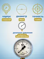 Манометр WIKA с трубкой Бурдона  Модель: 111.10 Номинальный размер: 080 мм