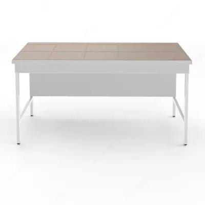 11 000 000 сум / шт Высокий лабораторный стол с розетками и столешницей из керамогранитной плитки НВ-1500 ЛКв-Р