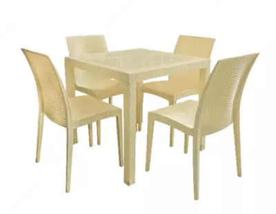 BALI Dacha Stol-Stul Komplekti (oynali va oynasiz)