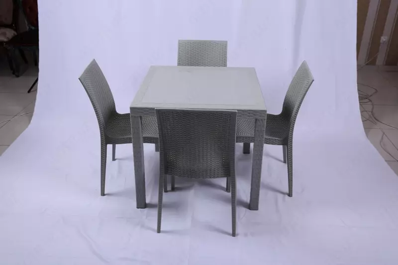 BALI Dacha Stol-Stul Komplekti (oynali va oynasiz)