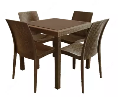 BALI Dacha Stol-Stul Komplekti (oynali va oynasiz)