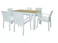 PREMIUM комплект столов и стульев для дачи на 6 персон (со стеклом и без)