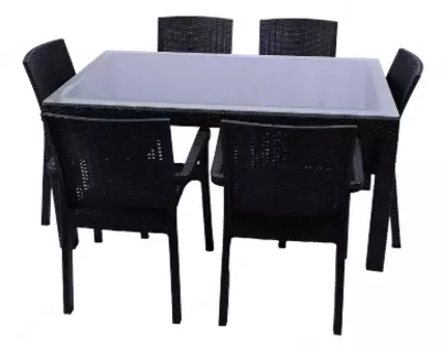 PREMIUM Dacha Stol-Stul Komplekti 6 kishilik (oynali va oynasiz)