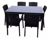 PREMIUM комплект столов и стульев для дачи на 6 персон (со стеклом и без) - от {0} сум