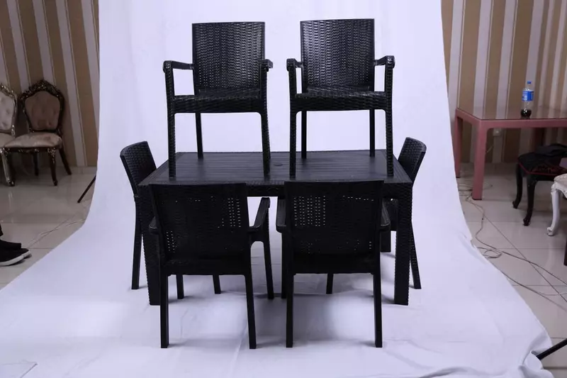 PREMIUM Dacha Stol-Stul Komplekti 6 kishilik (oynali va oynasiz)