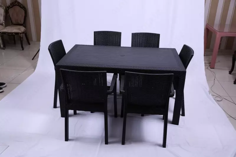 PREMIUM Dacha Stol-Stul Komplekti 6 kishilik (oynali va oynasiz)