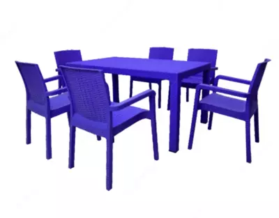 PREMIUM Dacha Stol-Stul Komplekti 6 kishilik (oynali va oynasiz)