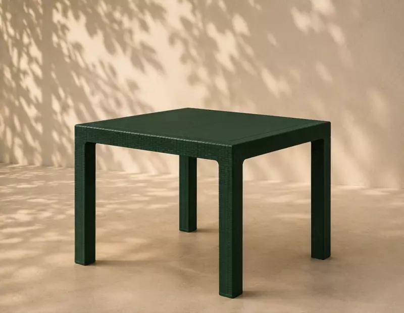  Olinadigan shisha yuzali kvadrat “PREMIUM” plastik stoli Chakana savdo