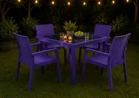  Olinadigan shisha yuzali kvadrat “PREMIUM” stoli va 4 ta stul to‘plami - 