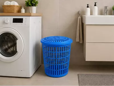 Корзина для белья «СЕТКА» с крышкой 40 л