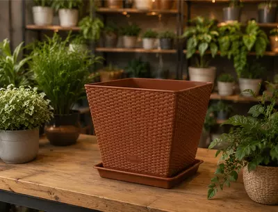 “To‘qilgan” kvadrat gul tuvagi 40 litr