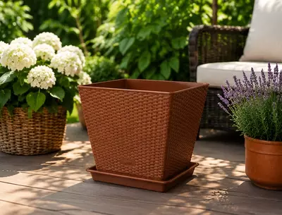   “To‘qilgan” kvadrat gul tuvagi 40 litr