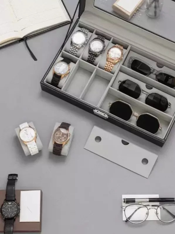 Шкатулка Органайзер для Часов и Очков с 9 отделениями - ПОДАРКА - от {0} сум