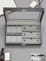 от {0} сум Шкатулка Органайзер для Часов и Очков с 9 отделениями - ПОДАРКА