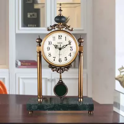 Часы Каменные, Цветом Зеленого Сафира – Украшения для Каждего Стола