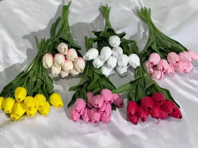 Цветы Тюльпаны — 10штук 33см для декора и подарка