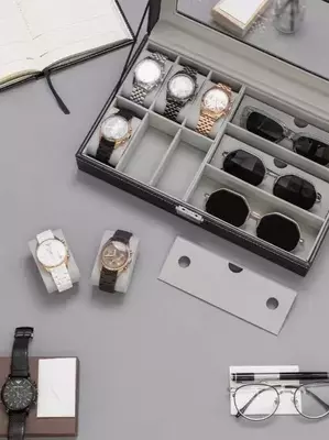 Шкатулка Органайзер для Часов и Очков с 9 отделениями - ПОДАРКА Шкатулка Органайзер для Часов и Очков с 9 отделениями - ПОДАРКА