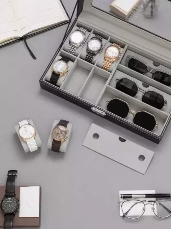Шкатулка Органайзер для Часов и Очков с 9 отделениями - ПОДАРКА - от {0} сум