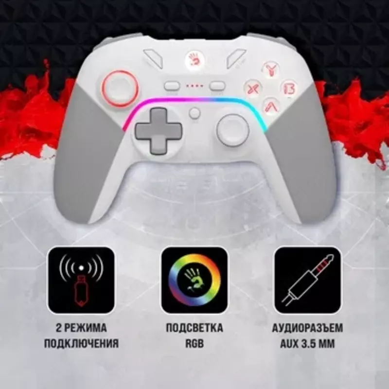 Геймпад (Джостик) Bloody GPW70 — Беспроводная точность 2.4 ГГц с RGB! - от {0} сум