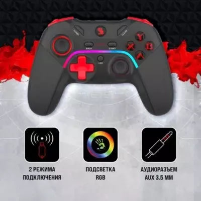 Геймпад (Джостик) Bloody GPW70 — Беспроводная точность 2.4 ГГц с RGB! Геймпад (Джостик) Bloody GPW70 — Беспроводная точность 2.4 ГГц с RGB!