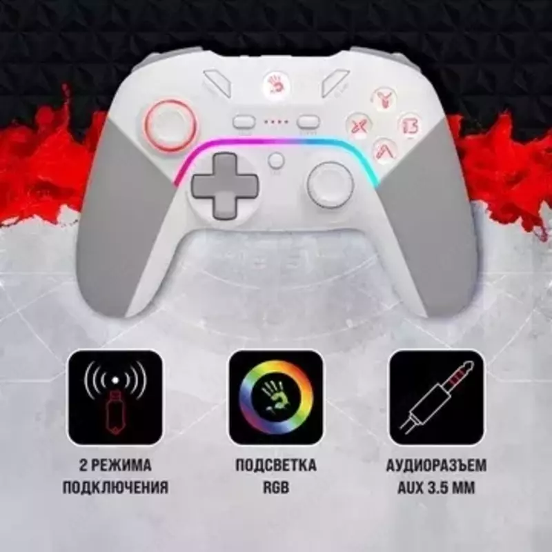 Геймпад (Джостик) Bloody GPW70 — Беспроводная точность 2.4 ГГц с RGB! - 