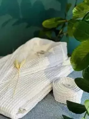 Халат Вафельный Банный | Дышащий, Уютный