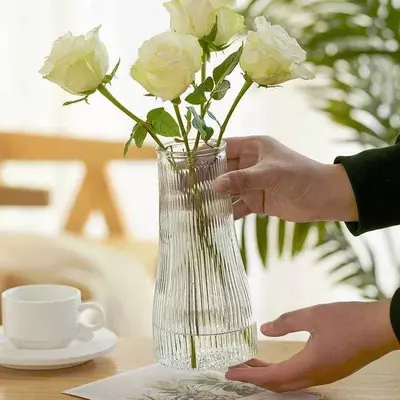 Ваза стеклянная для цветов | Декоративная ваза для интерьера |Доставка