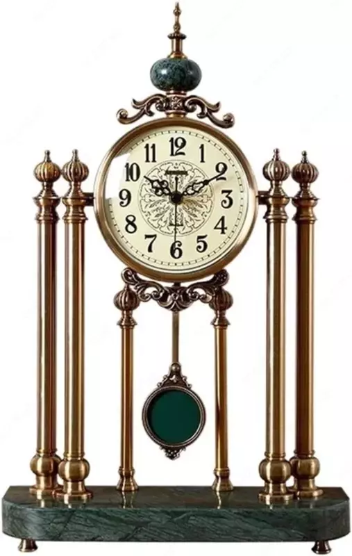 Часы Элитные с маятником Мрамор и Латунь ПОДАРКА