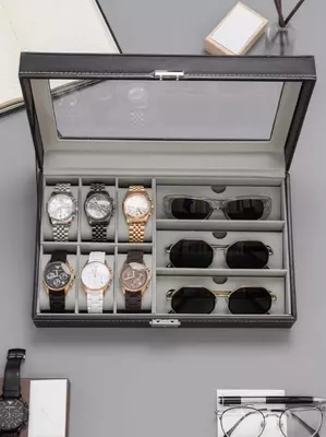 Органайзер для Очков 3-слота и Часов 6-слотов Шкатулка