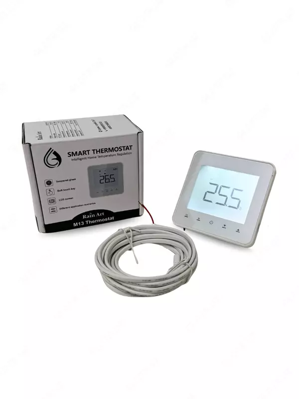 Xona sensori, termostat. Wi-Fi suvli va elektr isitiladigan pol uchun.