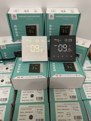 Xona sensori, termostat. Wi-Fi suvli va elektr isitiladigan pol uchun.