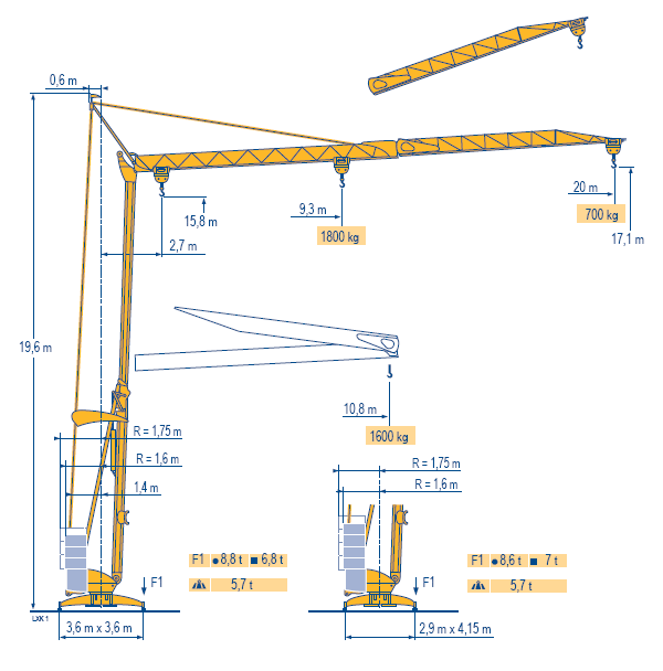 Самомонтирующиеся краны POTAIN Igo 13 Самомонтирующиеся краны POTAIN Igo 13
