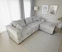 Dizayner yumshoq burchakli divan "Linen" — dekorativ yostiqlar