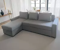 Katta yumshoq divan (burchak) "Taupe" dekorativ yostiqlar