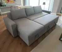 Katta yumshoq divan (burchak) "Taupe" dekorativ yostiqlar