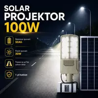 Shahar ko‘chalarini yoritish uchun quyosh panelli LED projektor.