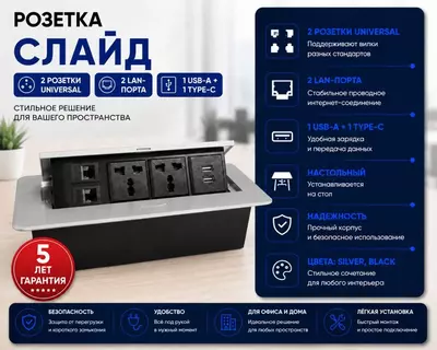 Stol usti rozetkasi: modul rozetka.
