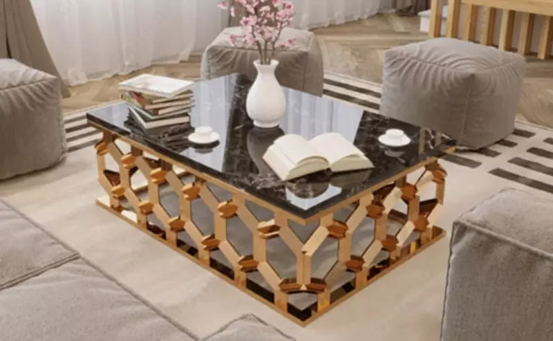 Декоративный прямоугольный столик (нерж. сталь