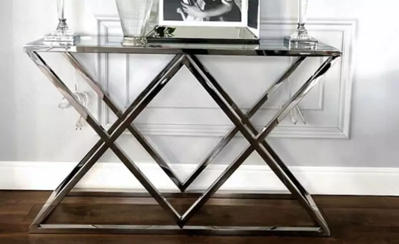 Декоративный прямоугольный столик (нерж. сталь