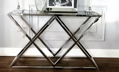 Декоративный прямоугольный столик (нерж. сталь