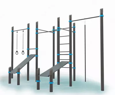 Многофункциональный уличный турник (кольца
