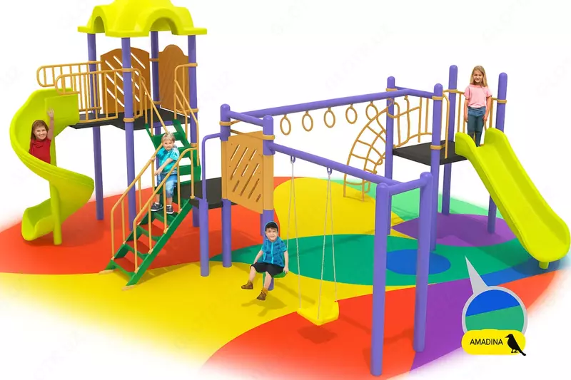 Уличная детская игровая площадка METALIX ДИП 05  возраст. кат. 4+  S=67 м2  вес 688 кг