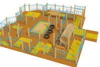 Уличная детская игровая площадка METALIX ДИП 15  возраст. кат. 3+  S=38 м2  вес 1567 кг